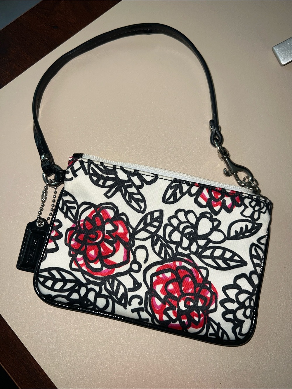 Coach Floral Poppy Wristlet